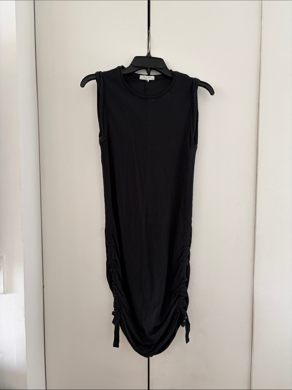 rag & bone Black Sleeveless Side Tie Mini Dress